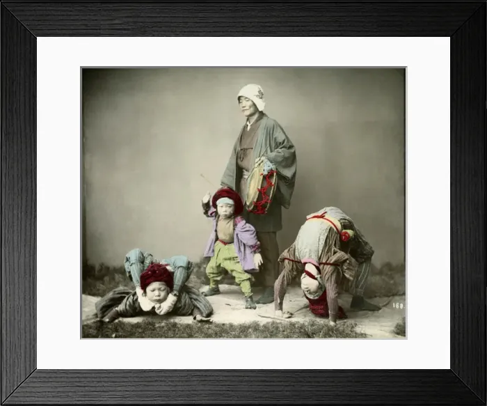 Framed Print : Street Acrobats, Japan Framed Print : Street Acrobats, Japan