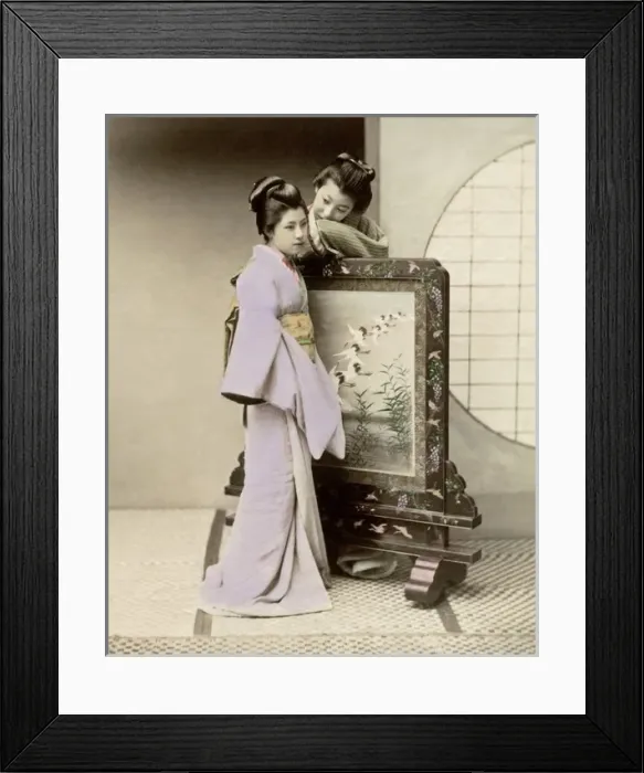 Framed Print : Geishas whispering Framed Print : Geishas whispering