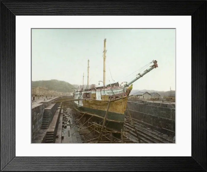 Framed Print : Ship in Dry Dock, Yokosuka Framed Print : Ship in Dry Dock, Yokosuka