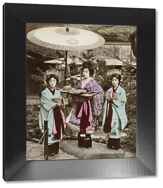 Oiran and attendants (high class courtesan) Japan