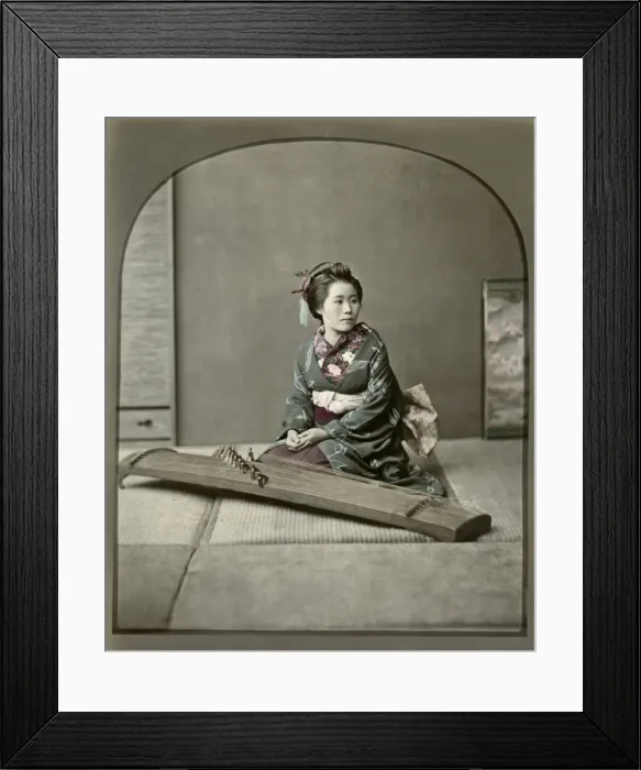 Framed Print : Musician and koto, Japan Framed Print : Musician and koto, Japan