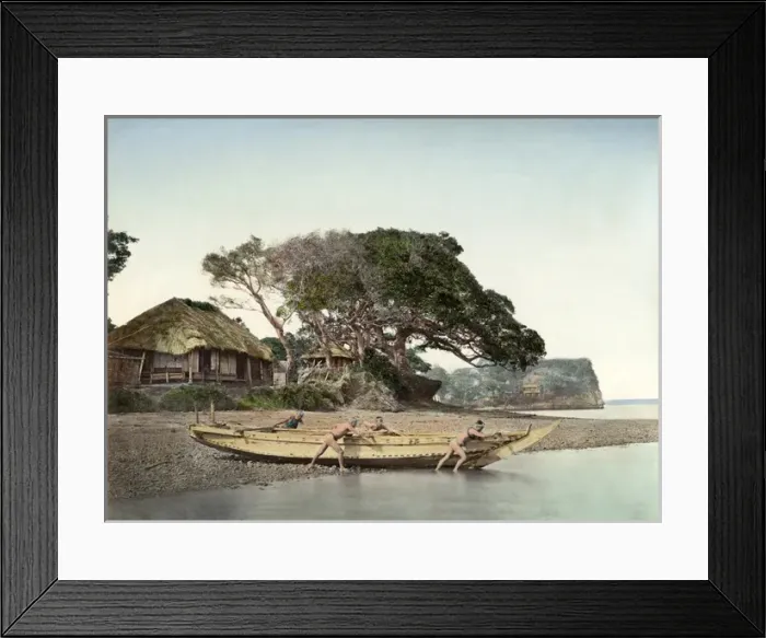 Framed Print : Fishing boats, Honmoku Framed Print : Fishing boats, Honmoku