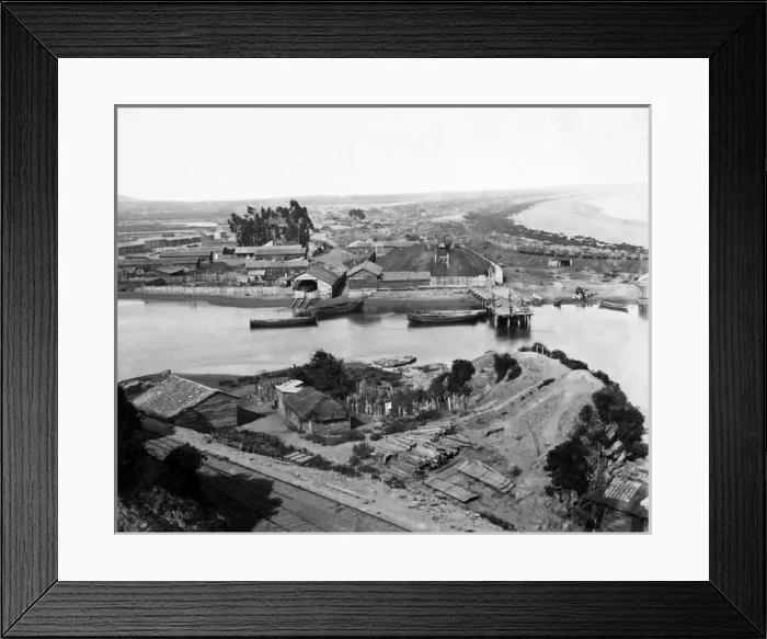 Framed Print : Coal depot and railways, Laraquete, Chile Framed Print : Coal depot and railways, Laraquete, Chile