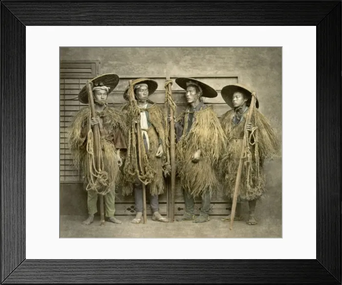 Framed Print : Group of farm workers, Japan Framed Print : Group of farm workers, Japan