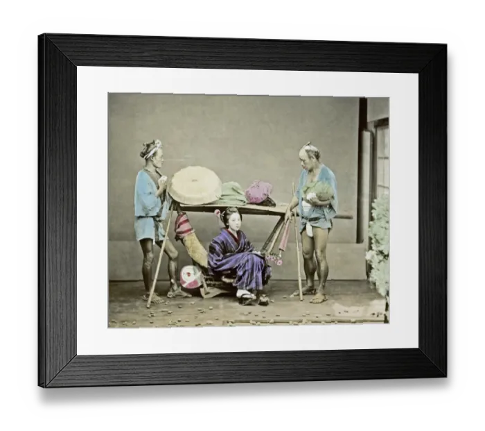 Framed Print : Kago, travelling chair, Japan Framed Print : Kago, travelling chair, Japan