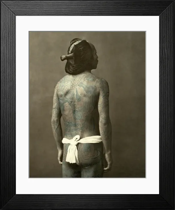 Framed Print : Tattooed back, Japan Framed Print : Tattooed back, Japan