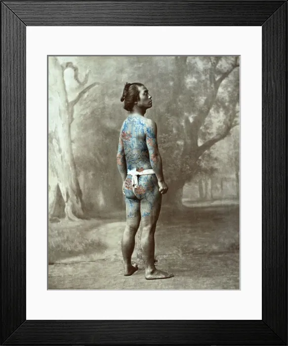 Framed Print : Tattooed man, Japan Framed Print : Tattooed man, Japan