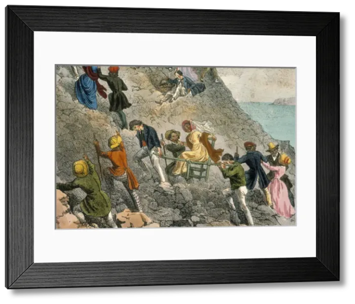 Framed Print : Tourists clambering up the slopes of Vesuvius Framed Print : Tourists clambering up the slopes of Vesuvius