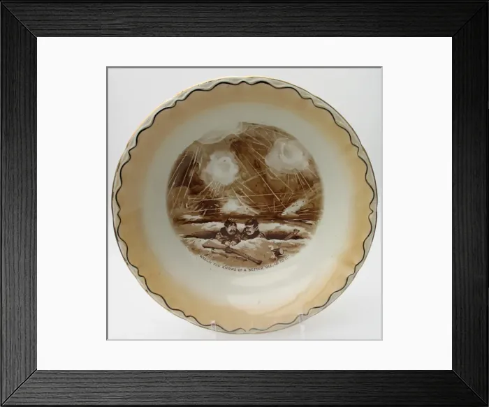 Framed Print : WWI - Cream pottery bowl - Bairnsfatherware Framed Print : WWI - Cream pottery bowl - Bairnsfatherware