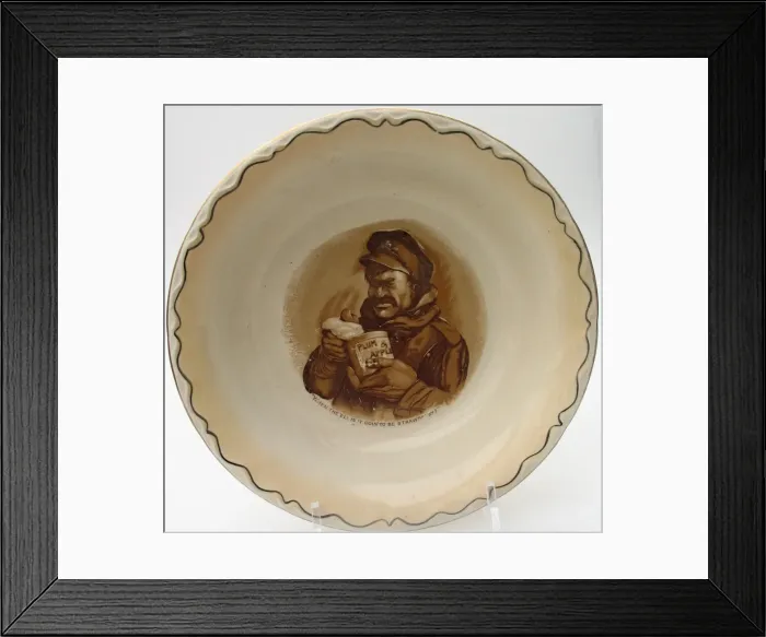 Framed Print : WWI - Cream pottery bowl - Bairnsfatherware Framed Print : WWI - Cream pottery bowl - Bairnsfatherware