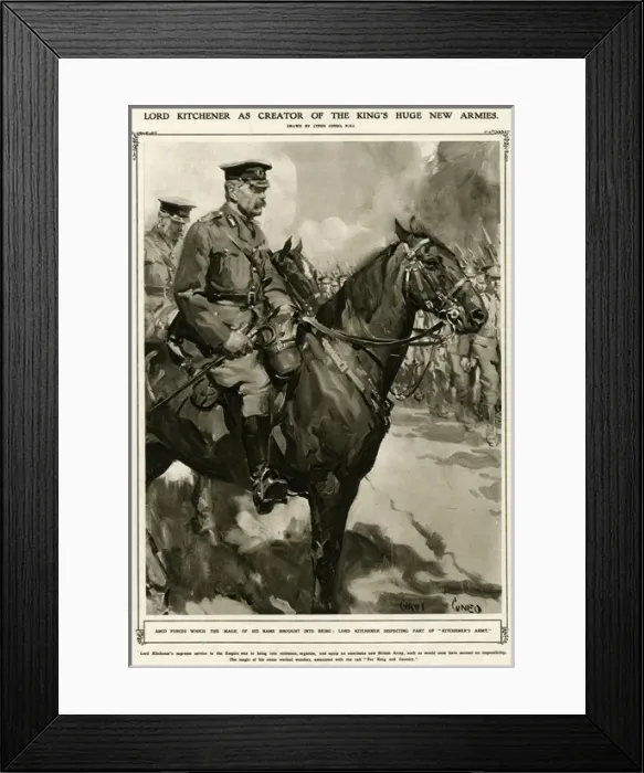 Framed Print : Lord Kitchener inspecting the army Framed Print : Lord Kitchener inspecting the army
