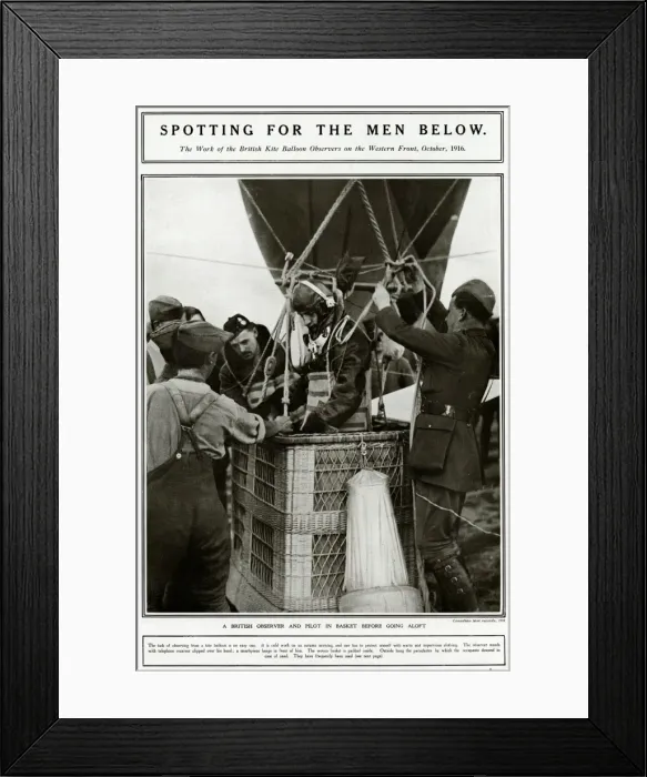 Framed Print : British balloon observer on the Western Front Framed Print : British balloon observer on the Western Front