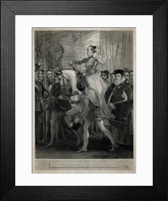 Framed Print : Queen Elizabeth at Tilbury Framed Print : Queen Elizabeth at Tilbury
