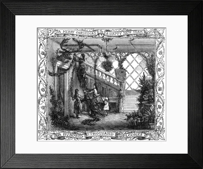 Framed Print : Decking the halls: Christmas decorations, 1871 Framed Print : Decking the halls: Christmas decorations, 1871