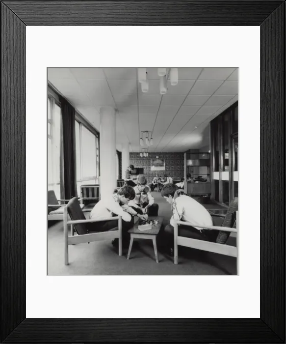 Framed Print : Scouts relaxing at Baden Powell House, London Framed Print : Scouts relaxing at Baden Powell House, London