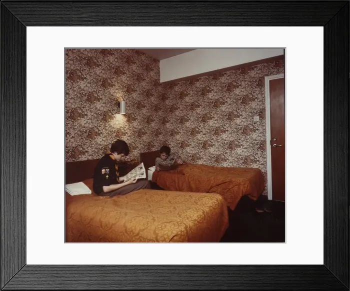 Framed Print : Boys in dormitory at Baden Powell House, London Framed Print : Boys in dormitory at Baden Powell House, London