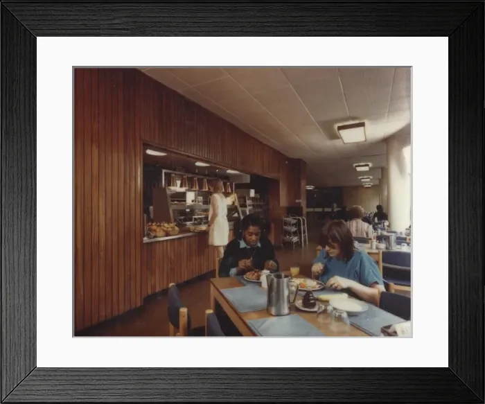 Framed Print : Women and girls in refectory, Baden Powell House, London Framed Print : Women and girls in refectory, Baden Powell House, London