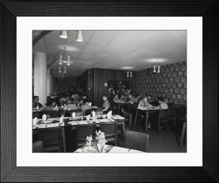 Framed Print : Cubs and Scouts in refectory, Baden Powell House, London Framed Print : Cubs and Scouts in refectory, Baden Powell House, London