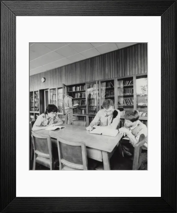 Framed Print : Scouts in library at Baden Powell House, London Framed Print : Scouts in library at Baden Powell House, London