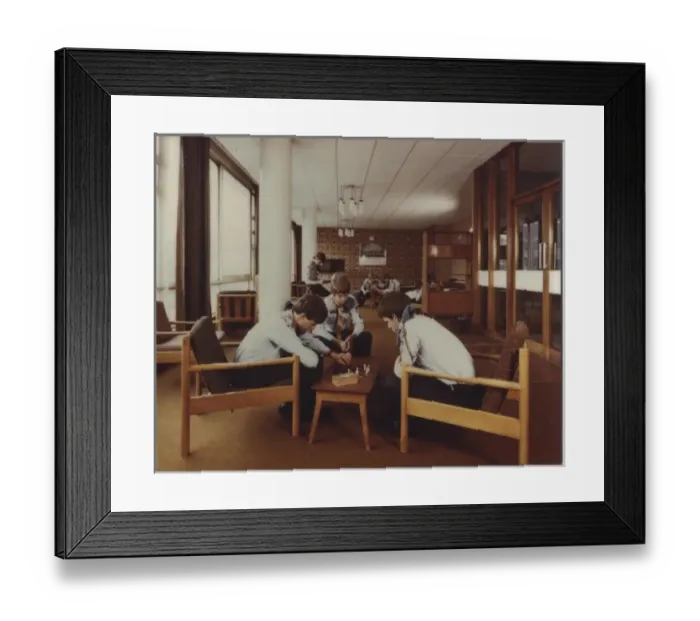 Framed Print : Scouts relaxing at Baden Powell House, London Framed Print : Scouts relaxing at Baden Powell House, London