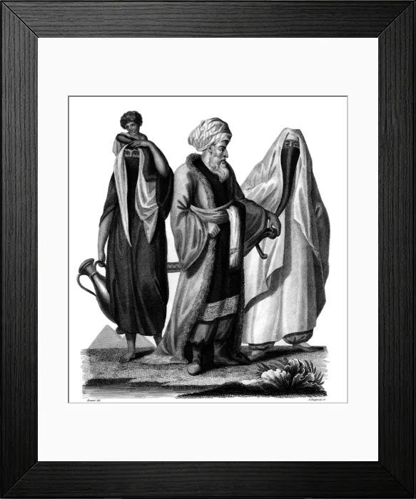 Framed Print : Ibrahim Bey (El-Greitli) with two women Framed Print : Ibrahim Bey (El-Greitli) with two women