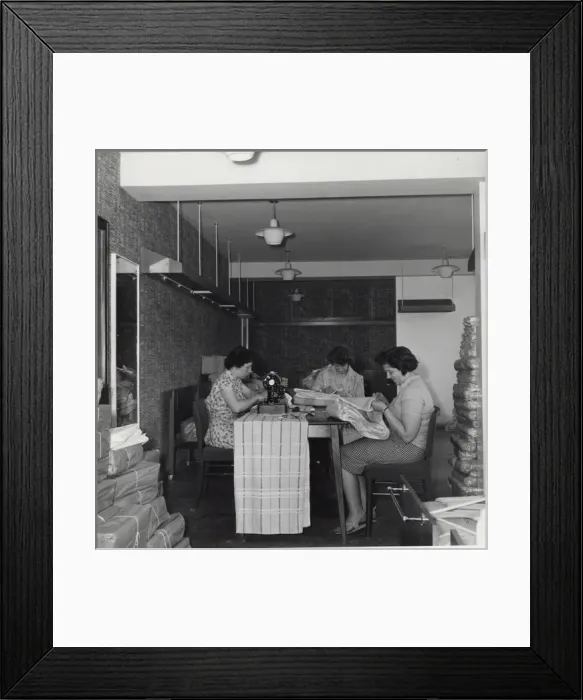 Framed Print : Curtains for Baden Powell House, South Kensington, London Framed Print : Curtains for Baden Powell House, South Kensington, London