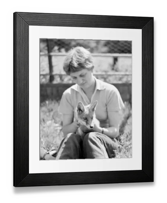 Framed Print : Woman with a fox Framed Print : Woman with a fox