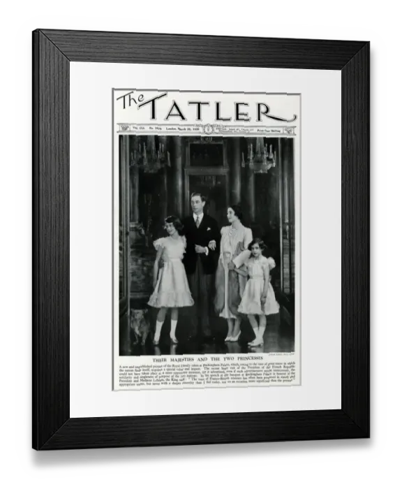Framed Print : George VI & Queen Elizabeth with daughters Framed Print : George VI & Queen Elizabeth with daughters