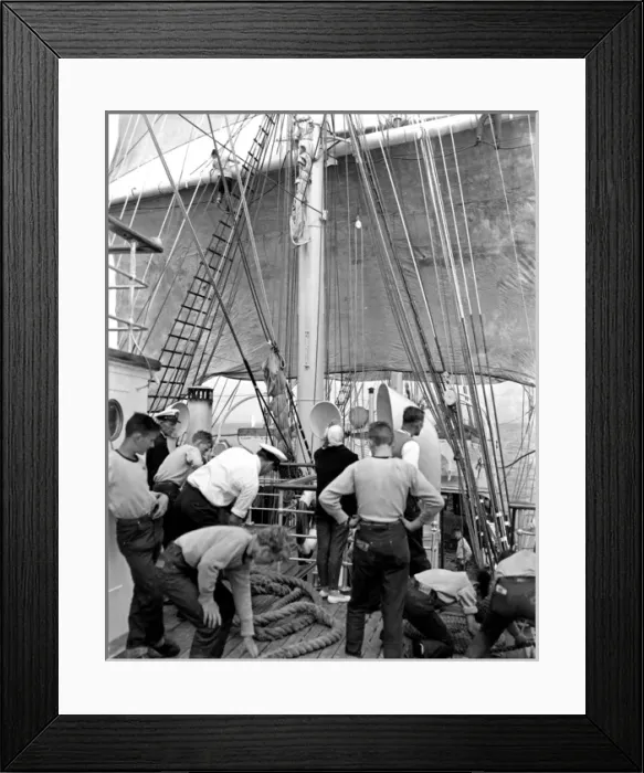Framed Print : Men on deck of sailing ship Framed Print : Men on deck of sailing ship