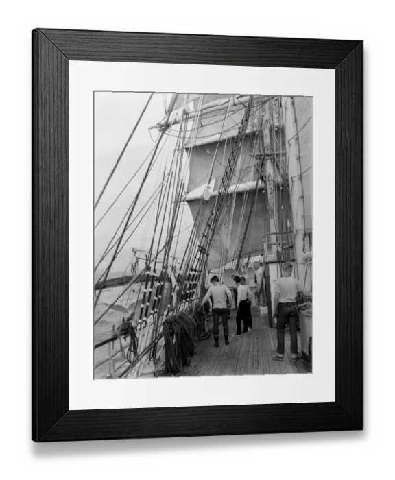 Framed Print : Men on deck of sailing ship Framed Print : Men on deck of sailing ship