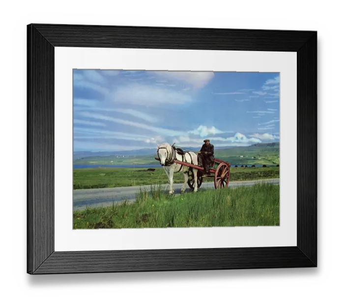 Framed Print : Crofter with cart - Barra, Outer Hebrides Framed Print : Crofter with cart - Barra, Outer Hebrides