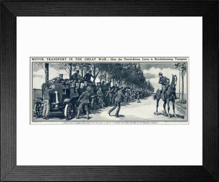 Framed Print : How the lorry is revolutionising transport in the Great War Framed Print : How the lorry is revolutionising transport in the Great War