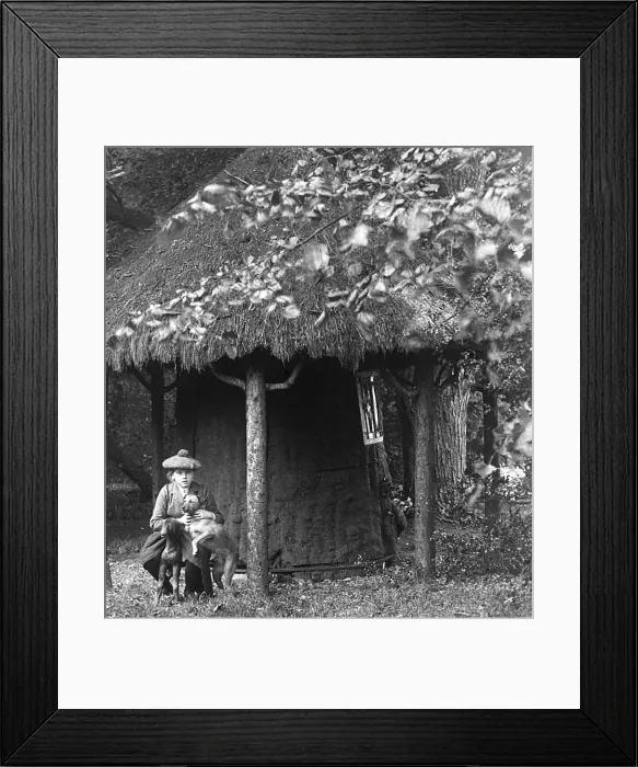 Framed Print : Isobel Swithinbank and pet dog at Denham Court Framed Print : Isobel Swithinbank and pet dog at Denham Court