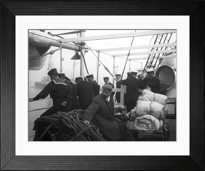 Framed Print : The Maine (Ship) - Deck Scene - Royal Navy Framed Print : The Maine (Ship) - Deck Scene - Royal Navy