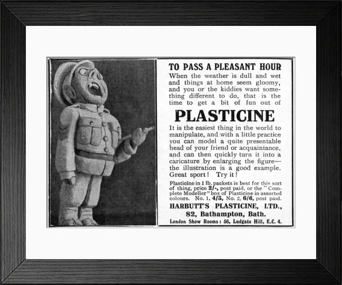 Framed Print : Plasticine advertisement, WW1 Framed Print : Plasticine advertisement, WW1