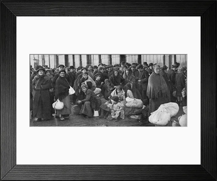Framed Print : Refugees at Ostend, Belgium, World War One Framed Print : Refugees at Ostend, Belgium, World War One