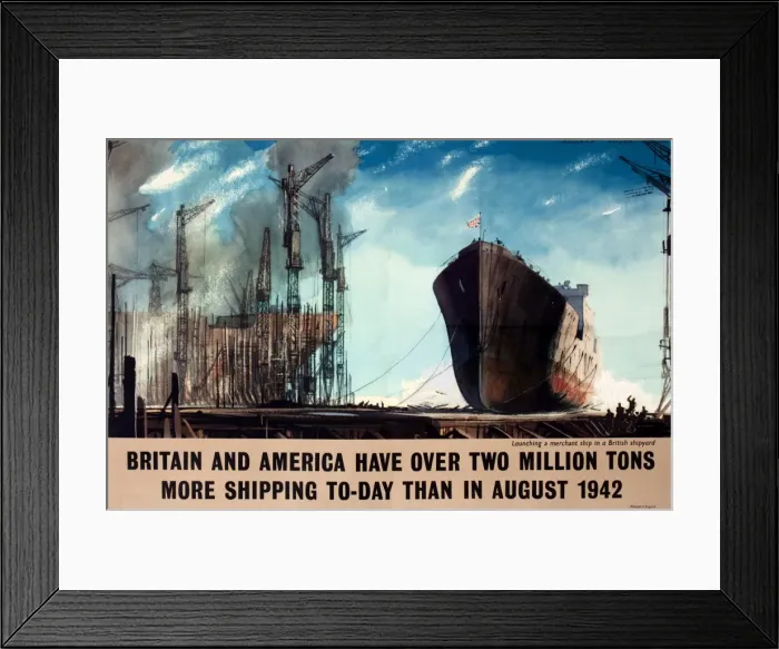 Framed Print : Poster design, British and American shipping Framed Print : Poster design, British and American shipping