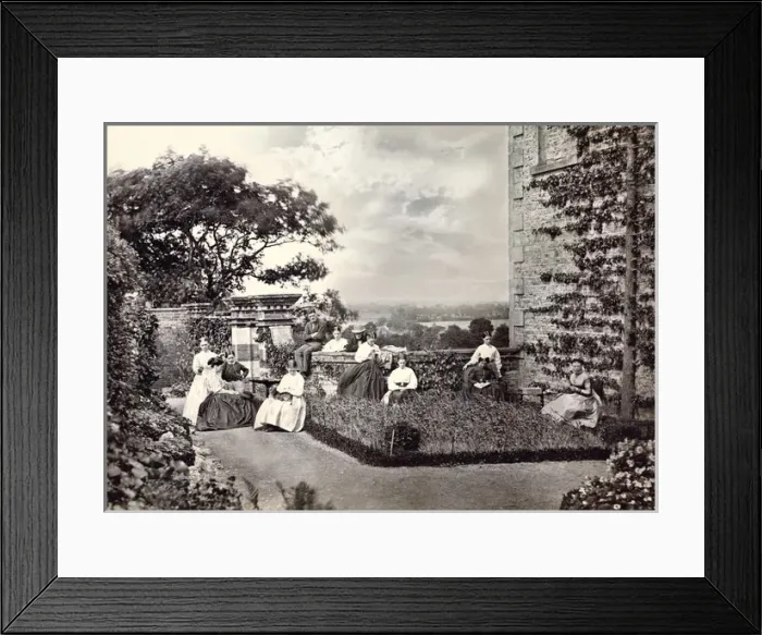 Framed Print : A Victorian family group seated in the garden Framed Print : A Victorian family group seated in the garden