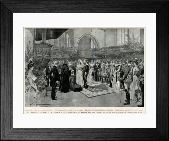Framed Print : Marriage of Wilhelmina of Netherlands & Prince Henry Framed Print : Marriage of Wilhelmina of Netherlands & Prince Henry