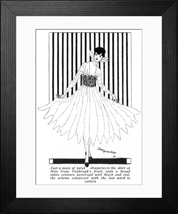 Framed Print : Dress worn by Miss Irene Vanburgh, 1916 Framed Print : Dress worn by Miss Irene Vanburgh, 1916