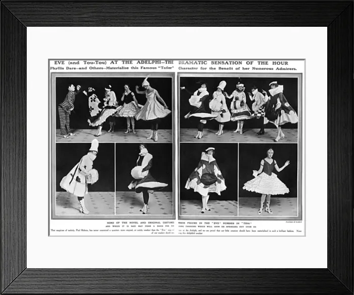Framed Print : Eve of The Tatler in the revue, Tina at the Adelphi, WW1 Framed Print : Eve of The Tatler in the revue, Tina at the Adelphi, WW1