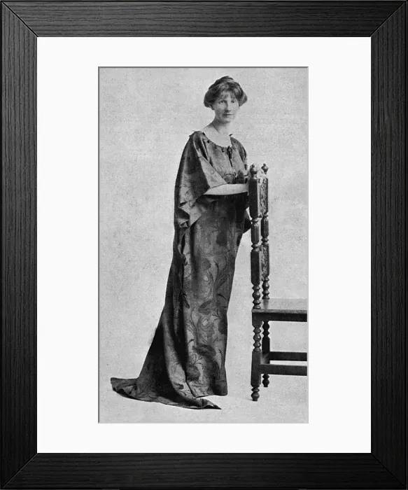 Framed Print : Marjorie Bowen in a Belle Alliance dress Framed Print : Marjorie Bowen in a Belle Alliance dress