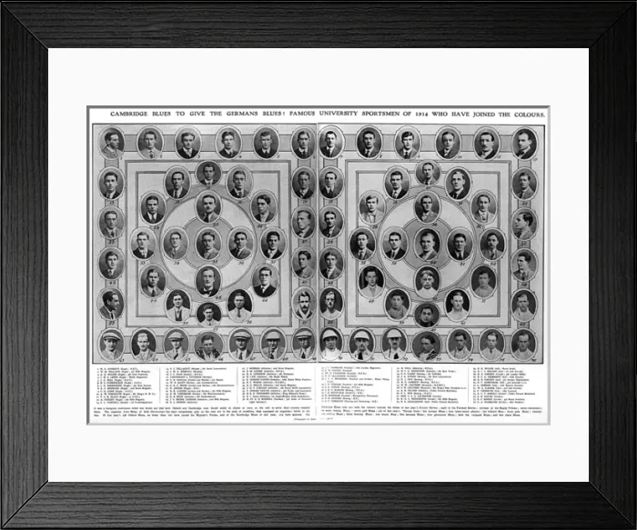 Framed Print : Cambridge University sportsmen during WW1 Framed Print : Cambridge University sportsmen during WW1