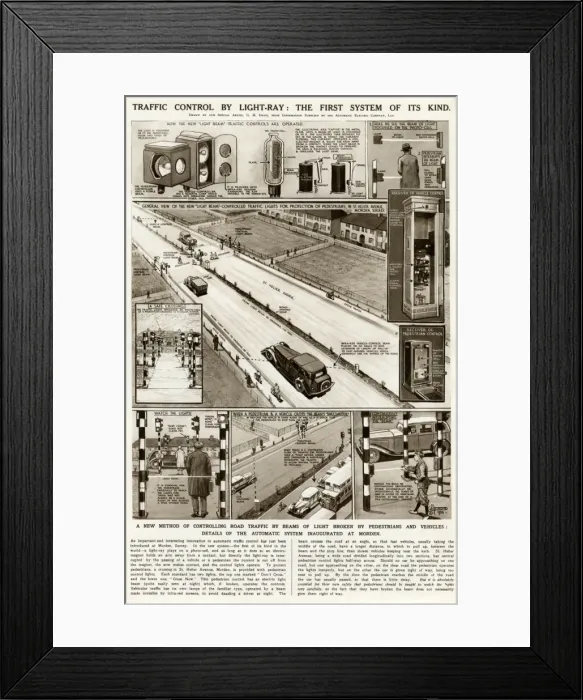 Framed Print : Traffic control for pedestrian crossings Framed Print : Traffic control for pedestrian crossings