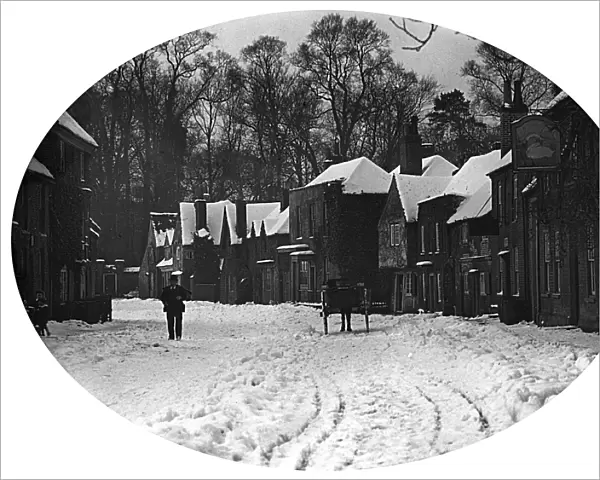 Denham Village under snow in winter - Buckinghamshire