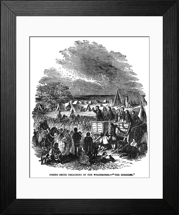 Framed Print : The Mormons-Joseph Smith preaching in the wilderness Framed Print : The Mormons-Joseph Smith preaching in the wilderness