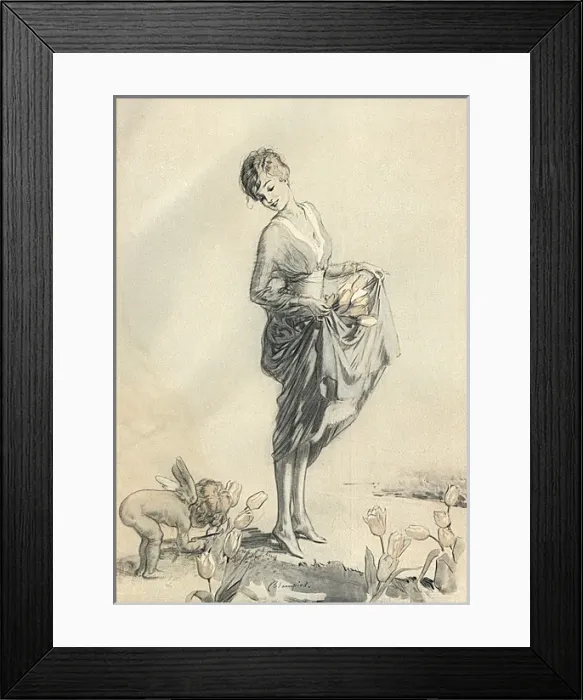 Framed Print : The Ingratiating Little Rogue by Edmund Blampied Framed Print : The Ingratiating Little Rogue by Edmund Blampied