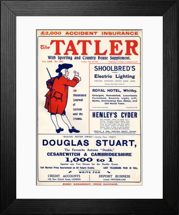 Framed Print : Tatler internal cover, 22nd July 1914 Framed Print : Tatler internal cover, 22nd July 1914
