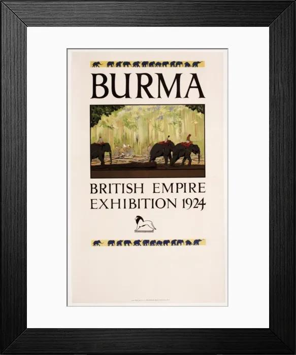 Framed Print : Poster advertising Burma at the British Empire Exhibition Framed Print : Poster advertising Burma at the British Empire Exhibition