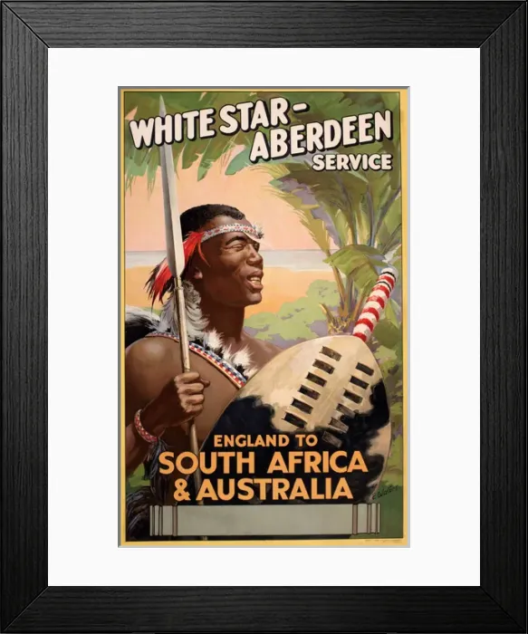 Framed Print : Poster advertising White Star -- Aberdeen Service Framed Print : Poster advertising White Star -- Aberdeen Service